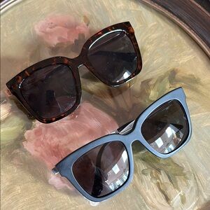 DIFF BELLA 2 pairs Tortoise and Black Sunglasses EUC polarized lenses